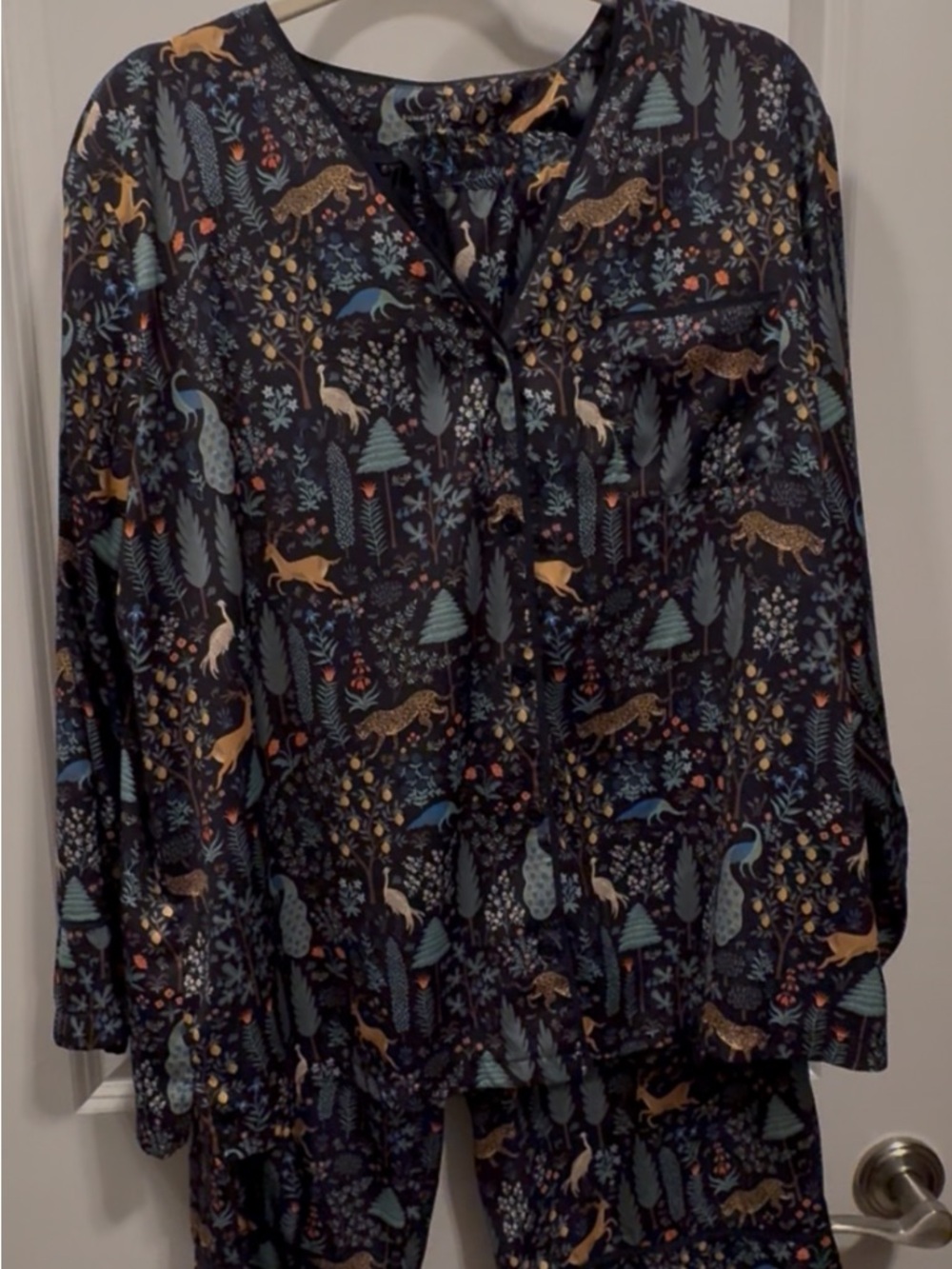 summersalt Navy Wildlife Print Pajama Set